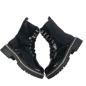 Alexis Bendel Queen -gem embellished logger boots size 6